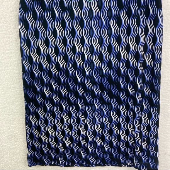 Mary Katrantzou Geometric Cloud Print Long Sleeve Jersey Midi Dress. Size Large - Picture 4 of 9